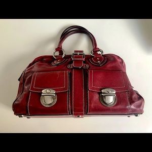 Marc Jacobs Vintage Doctors Bag Y2K Rare red leather with silver hardware!